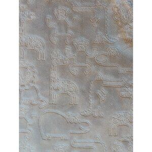Plush Baby Blanket Embossed  Animals Gray Oeko-Tex Certification Giraffe Hippo